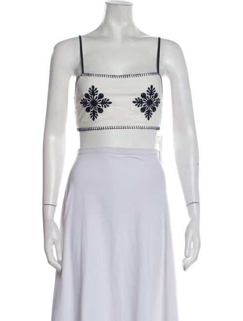 Ciao Lucia Printed Square Neckline Crop Top