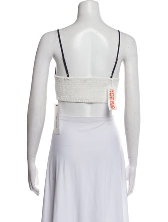 Ciao Lucia Printed Square Neckline Crop Top