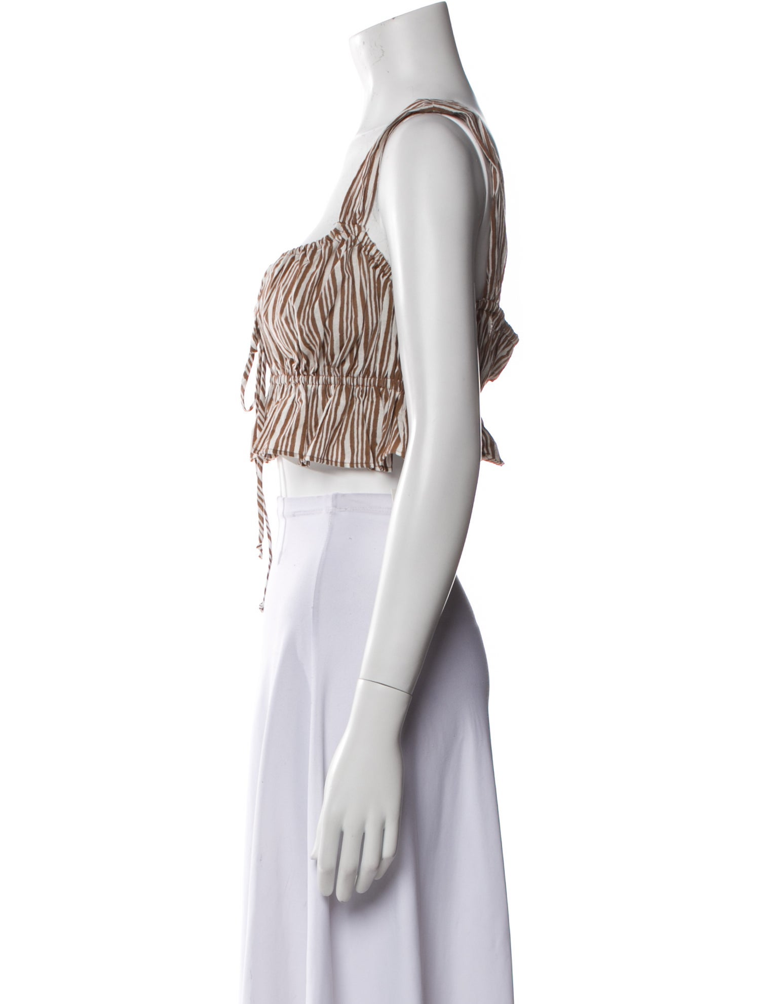 Ciao Lucia Striped Square Neckline Crop Top