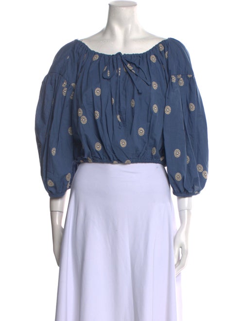 Ciao Lucia Polka Dot Print Off-The-Shoulder Crop Top