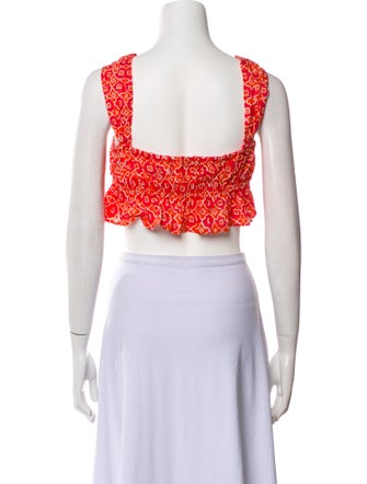 Ciao Lucia Printed Square Neckline Crop Top