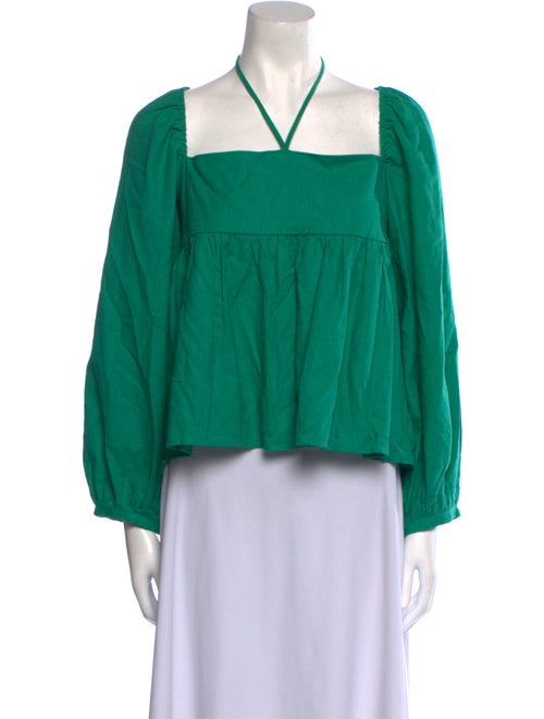 Ciao Lucia Square Neckline Long Sleeve Crop Top