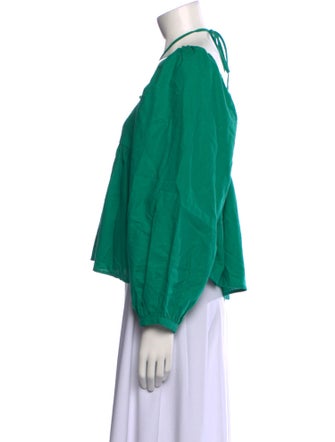 Ciao Lucia Square Neckline Long Sleeve Crop Top