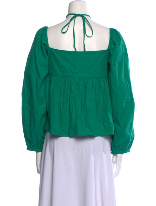 Ciao Lucia Square Neckline Long Sleeve Crop Top