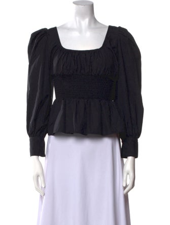 Ciao Lucia Square Neckline Three-Quarter Sleeve Crop Top