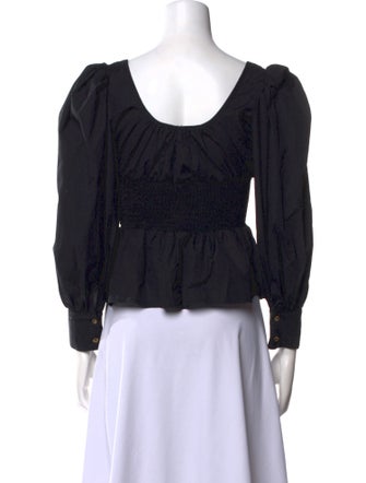 Ciao Lucia Square Neckline Three-Quarter Sleeve Crop Top