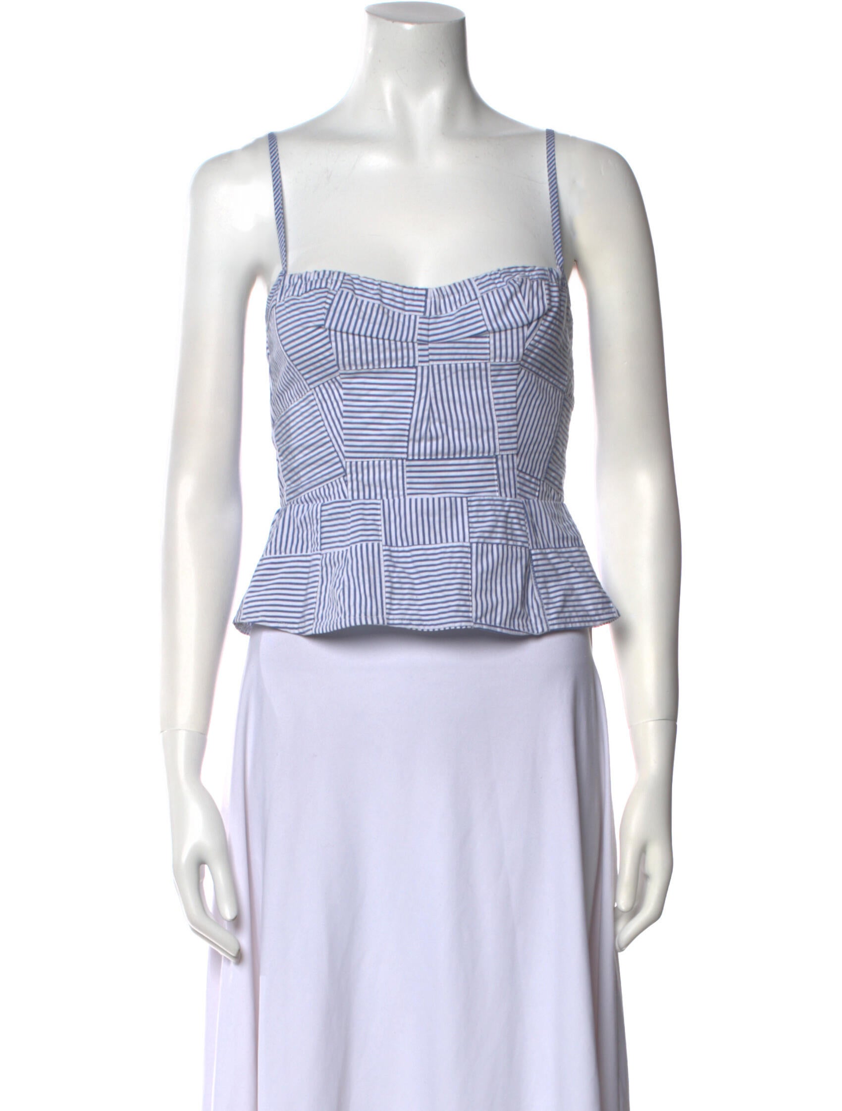 Ciao Lucia Striped Square Neckline Crop Top