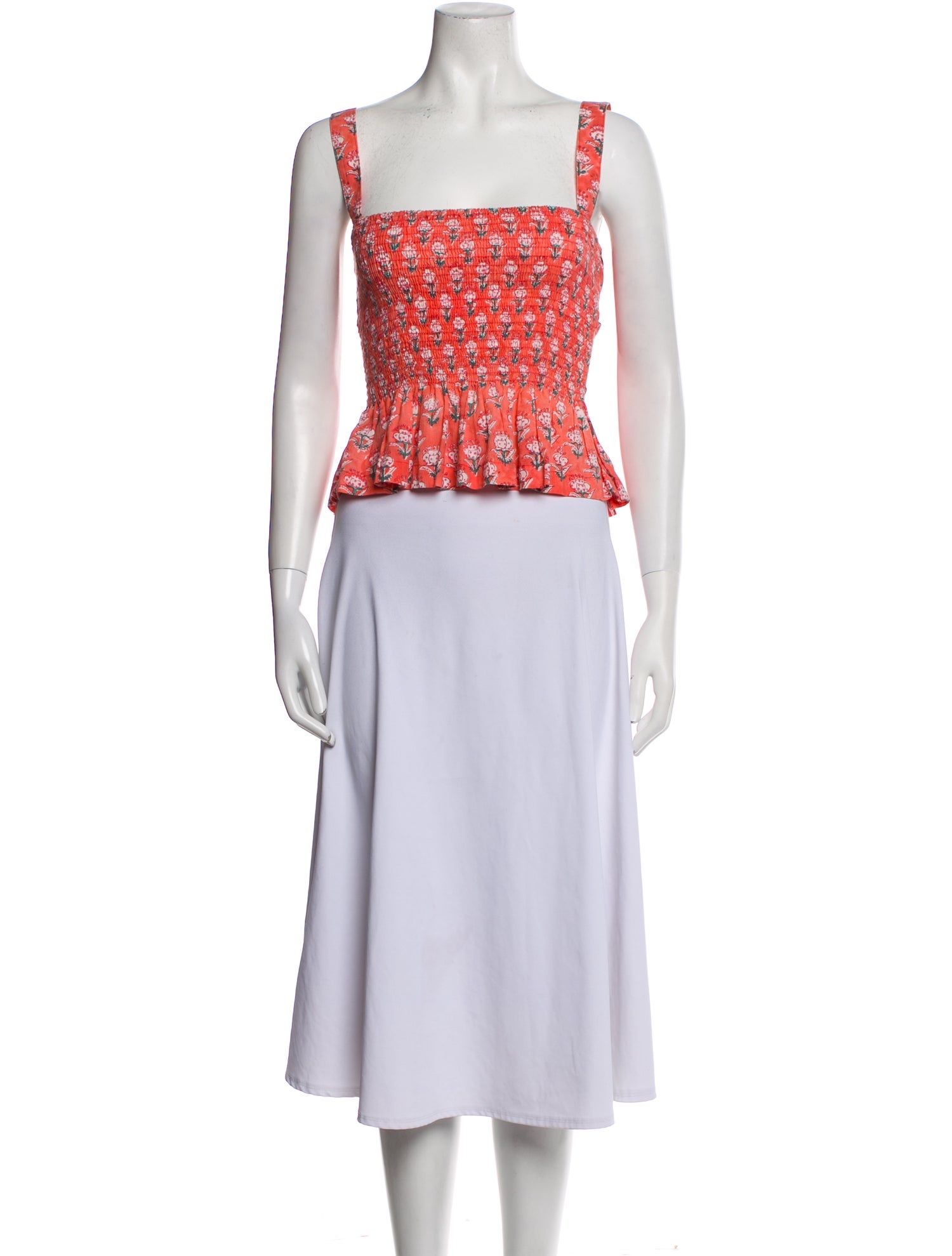 Ciao Lucia Floral Print Square Neckline Crop Top