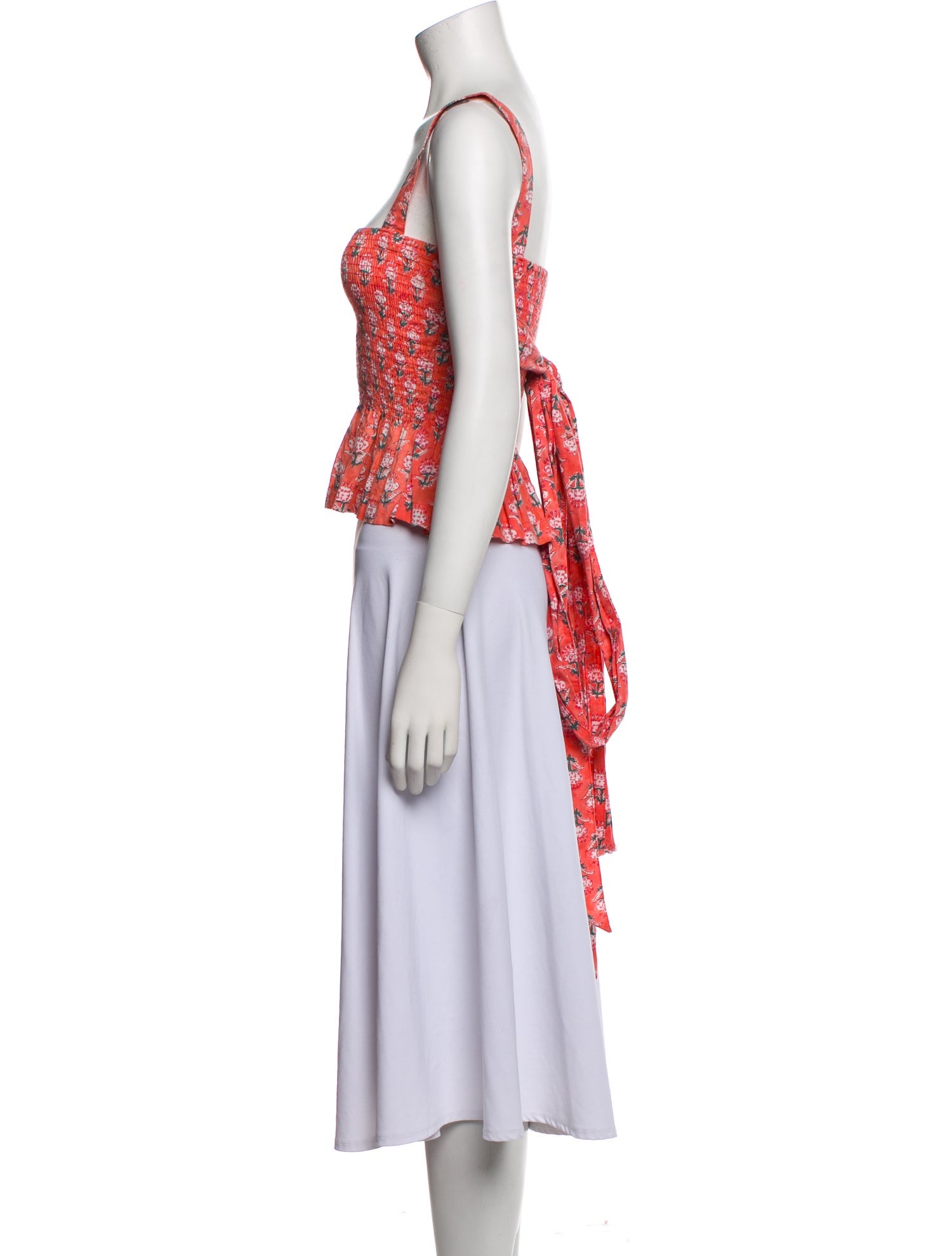 Ciao Lucia Floral Print Square Neckline Crop Top