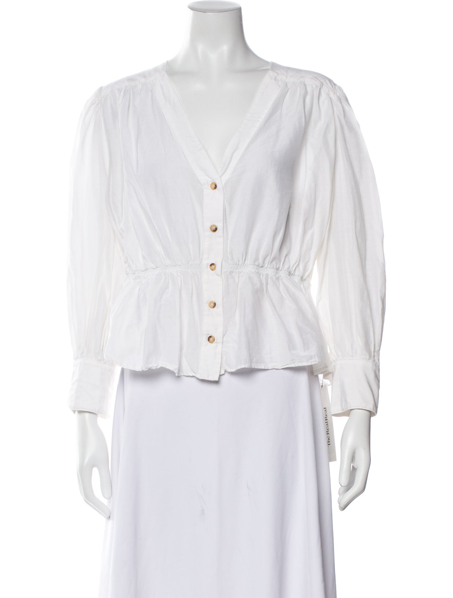 Ciao Lucia V-Neck Three-Quarter Sleeve Crop Top