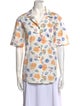 Ciao Lucia Printed Short Sleeve Button-Up Top