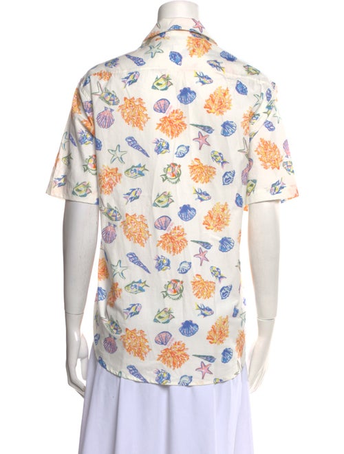 Ciao Lucia Printed Short Sleeve Button-Up Top
