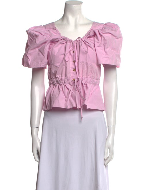 Ciao Lucia Scoop Neck Short Sleeve Crop Top