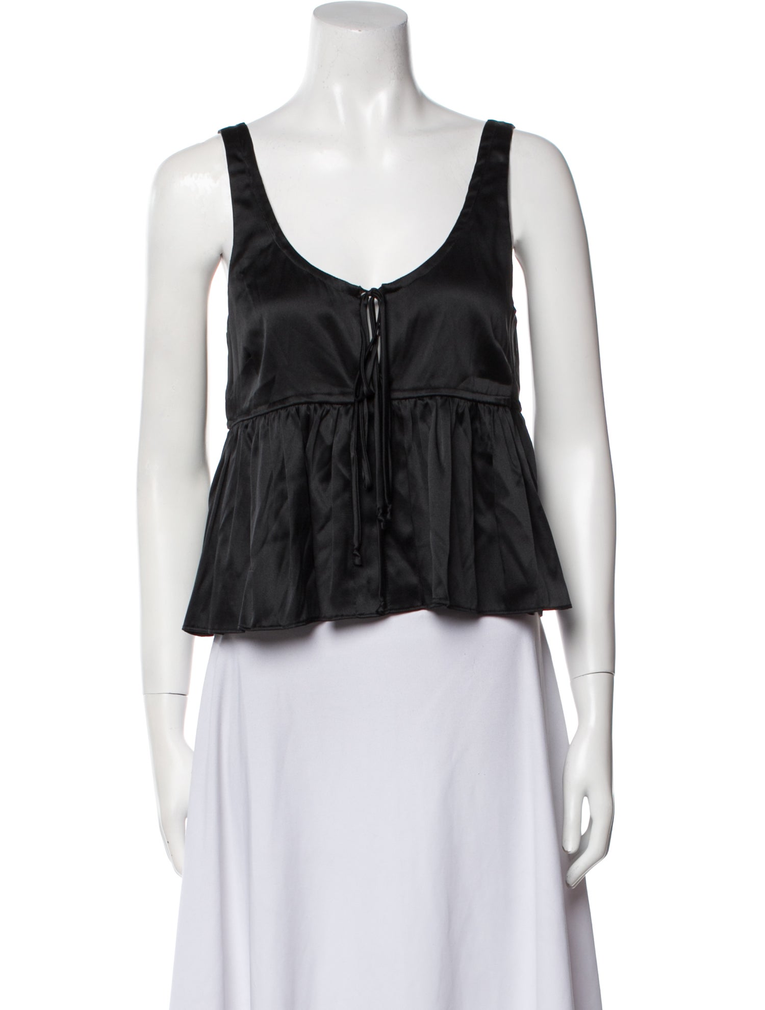 Ciao Lucia Silk Scoop Neck Crop Top