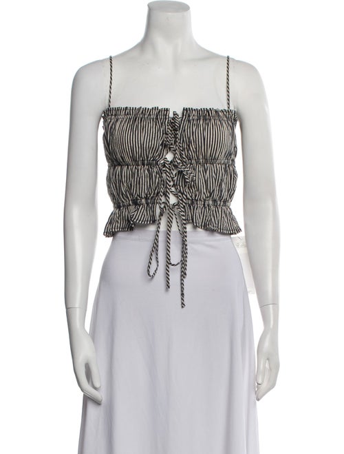 Ciao Lucia Striped Square Neckline Crop Top