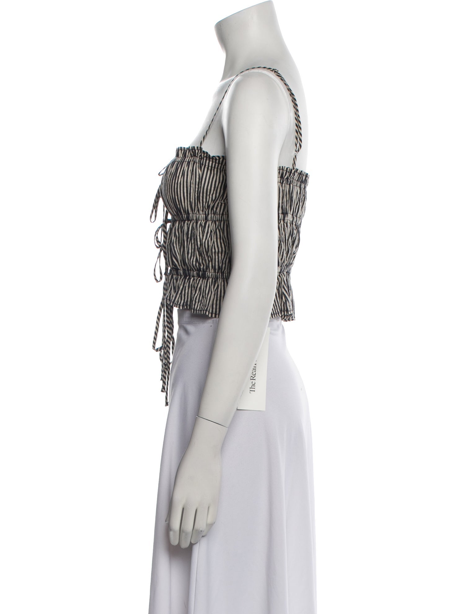 Ciao Lucia Striped Square Neckline Crop Top