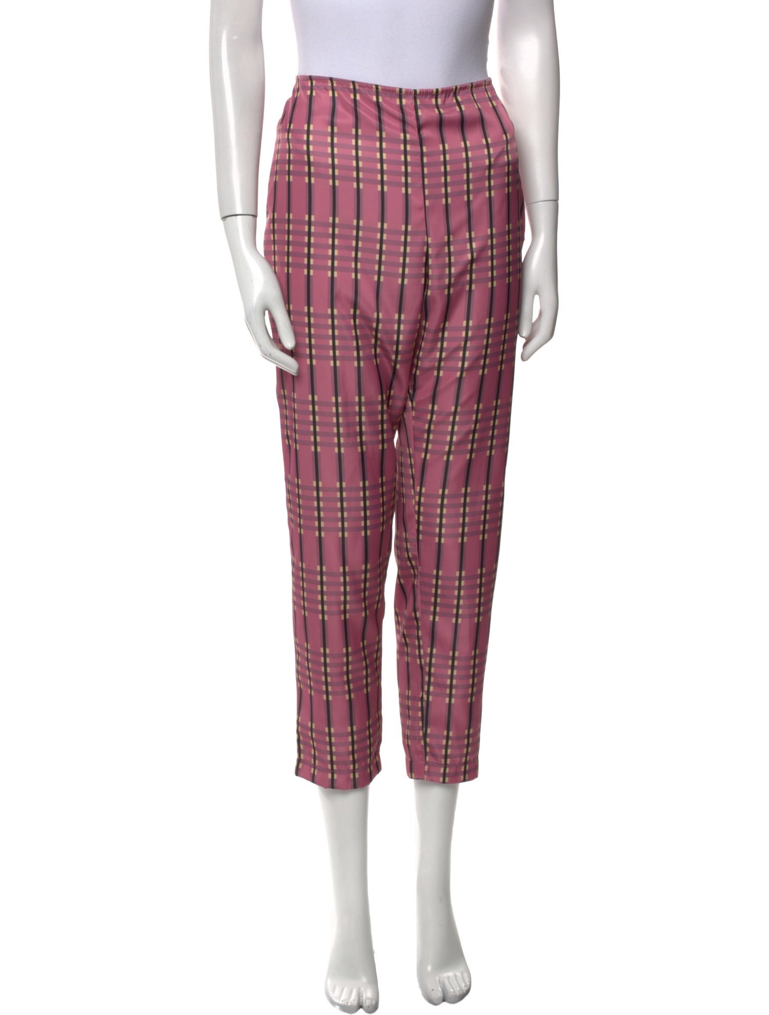 Ciao Lucia Plaid Print Straight Leg Pants