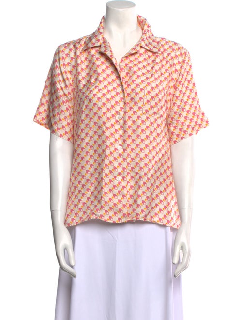 Ciao Lucia Silk Printed Button-Up Top