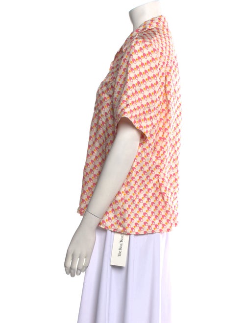 Ciao Lucia Silk Printed Button-Up Top