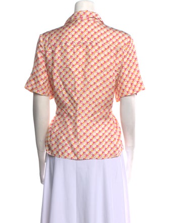 Ciao Lucia Silk Printed Button-Up Top