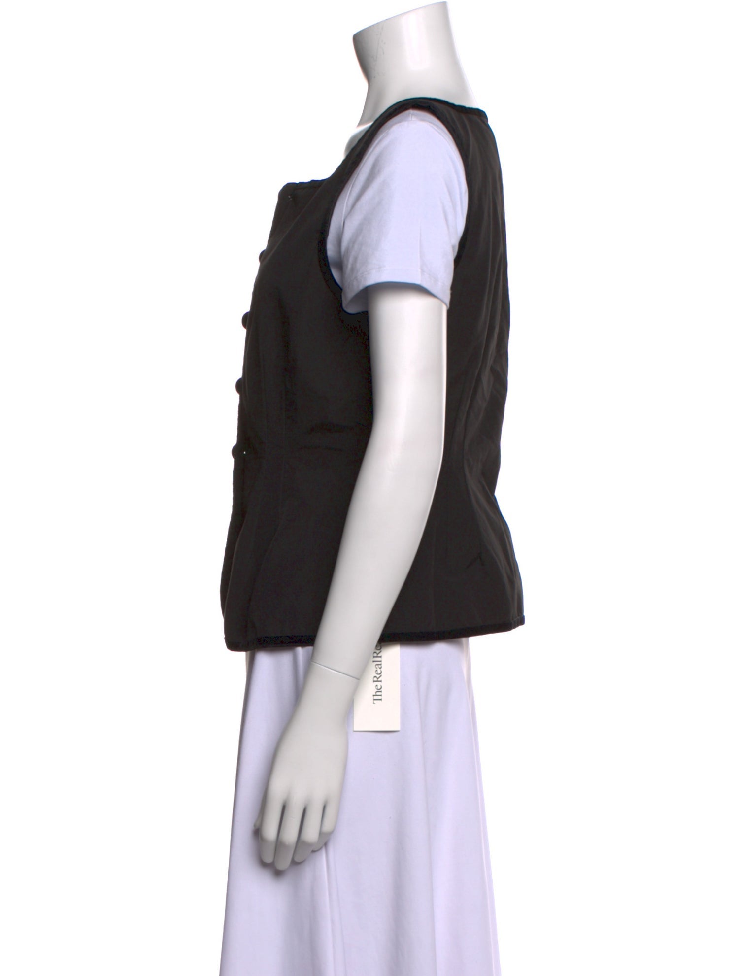 Ciao Lucia Square Neckline Short Sleeve Button-Up Top