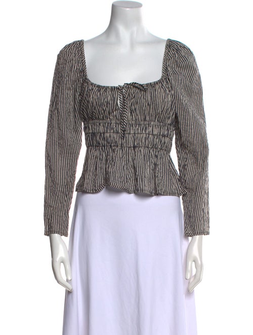 Ciao Lucia Striped Square Neckline Crop Top