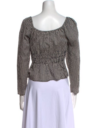 Ciao Lucia Striped Square Neckline Crop Top