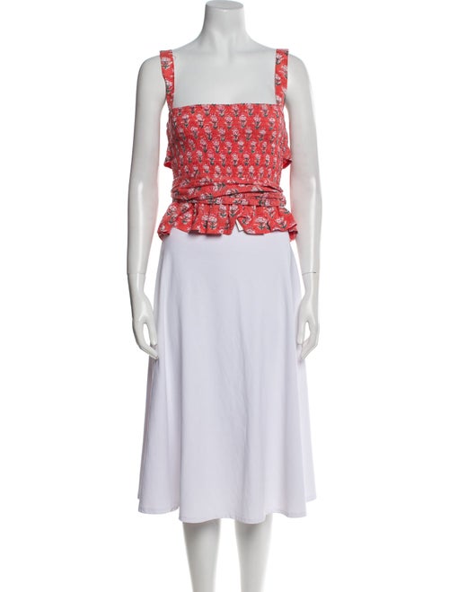 Ciao Lucia Floral Print Square Neckline Crop Top