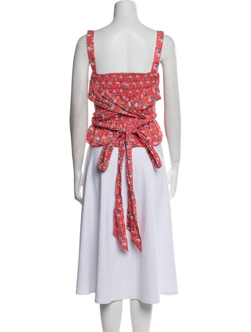 Ciao Lucia Floral Print Square Neckline Crop Top