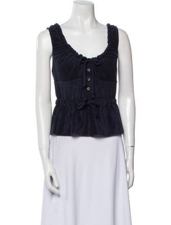 Ciao Lucia Scoop Neck Sleeveless Crop Top