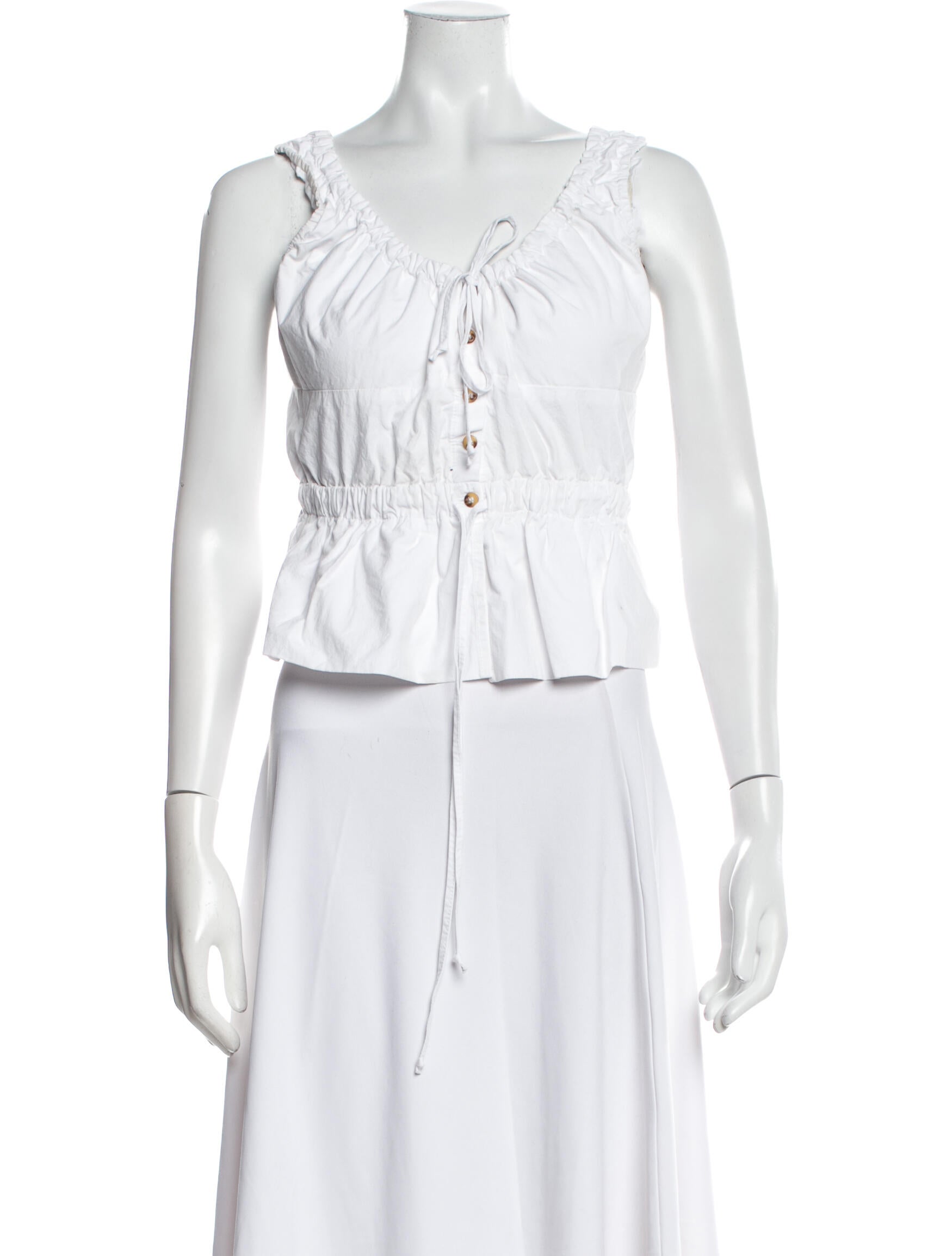 Ciao Lucia Square Neckline Sleeveless Crop Top