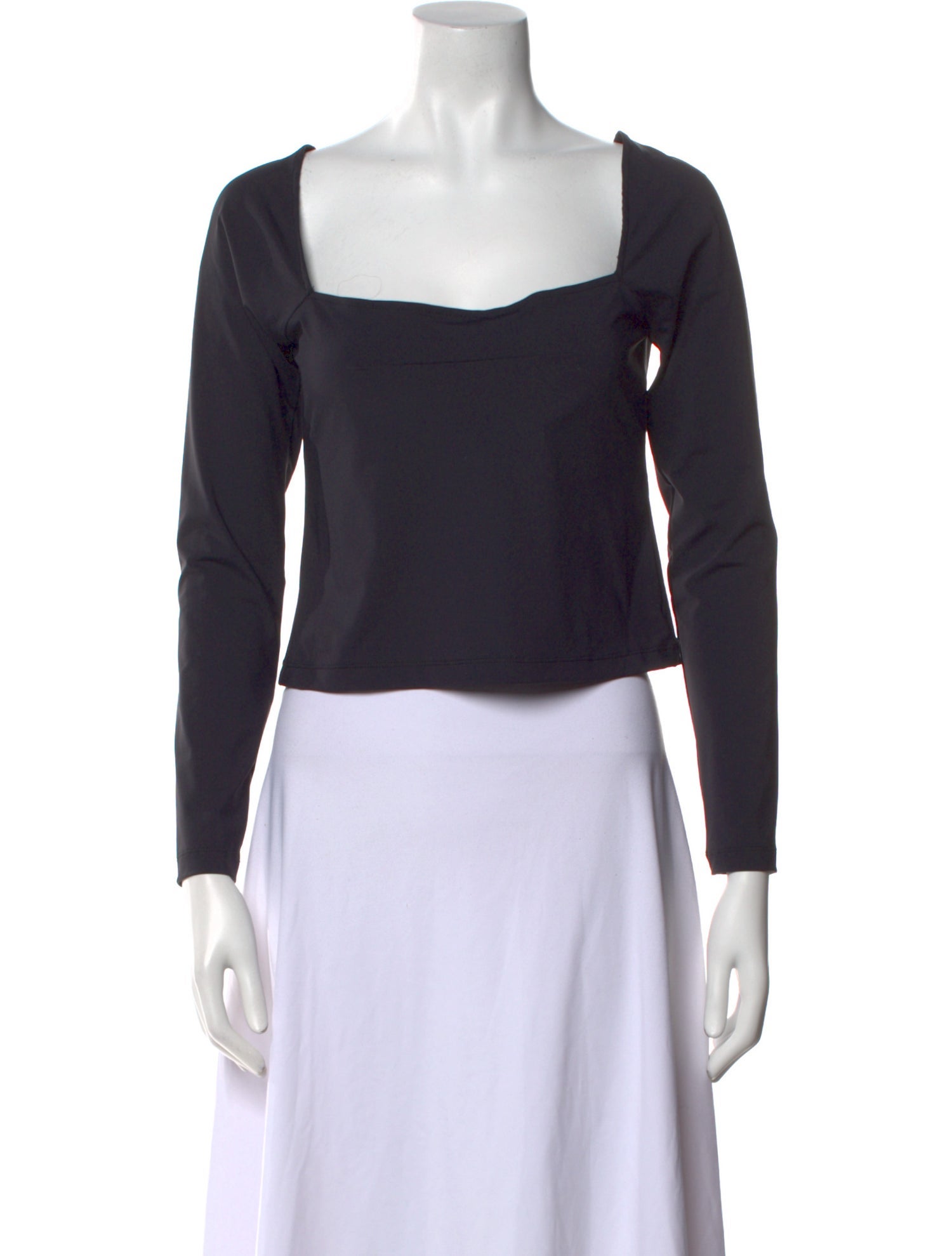 Ciao Lucia Square Neckline Long Sleeve Crop Top