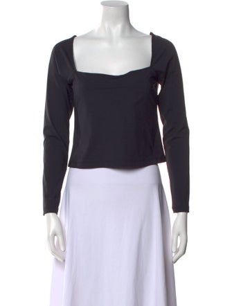 Ciao Lucia Square Neckline Long Sleeve Crop Top