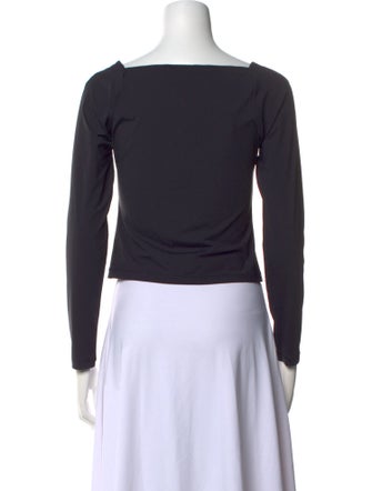 Ciao Lucia Square Neckline Long Sleeve Crop Top