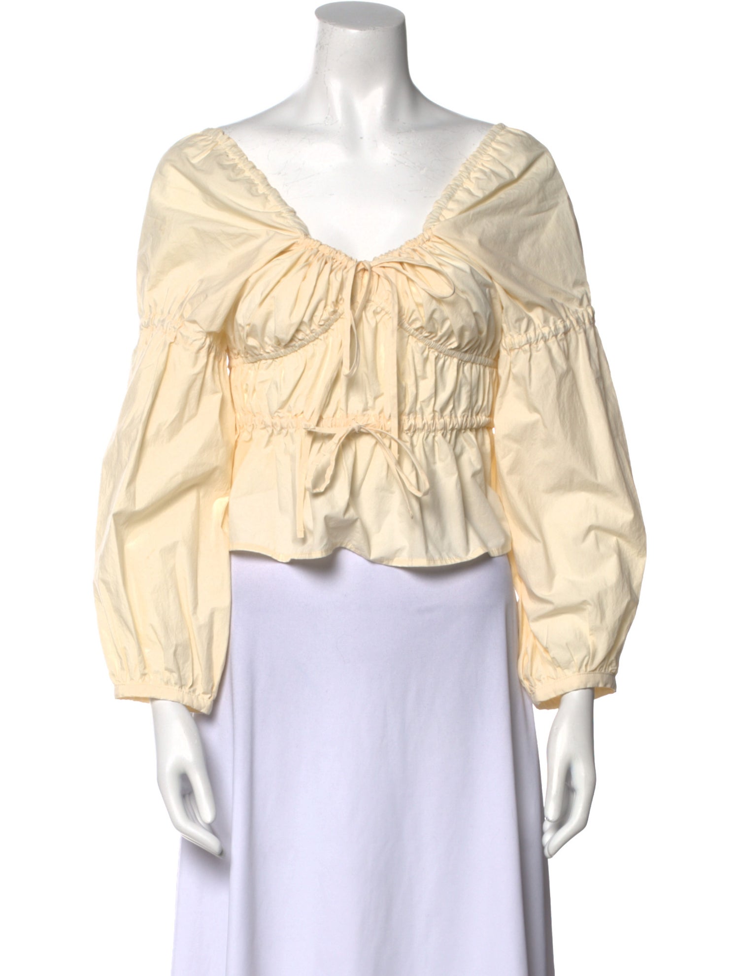 Ciao Lucia V-Neck Long Sleeve Crop Top