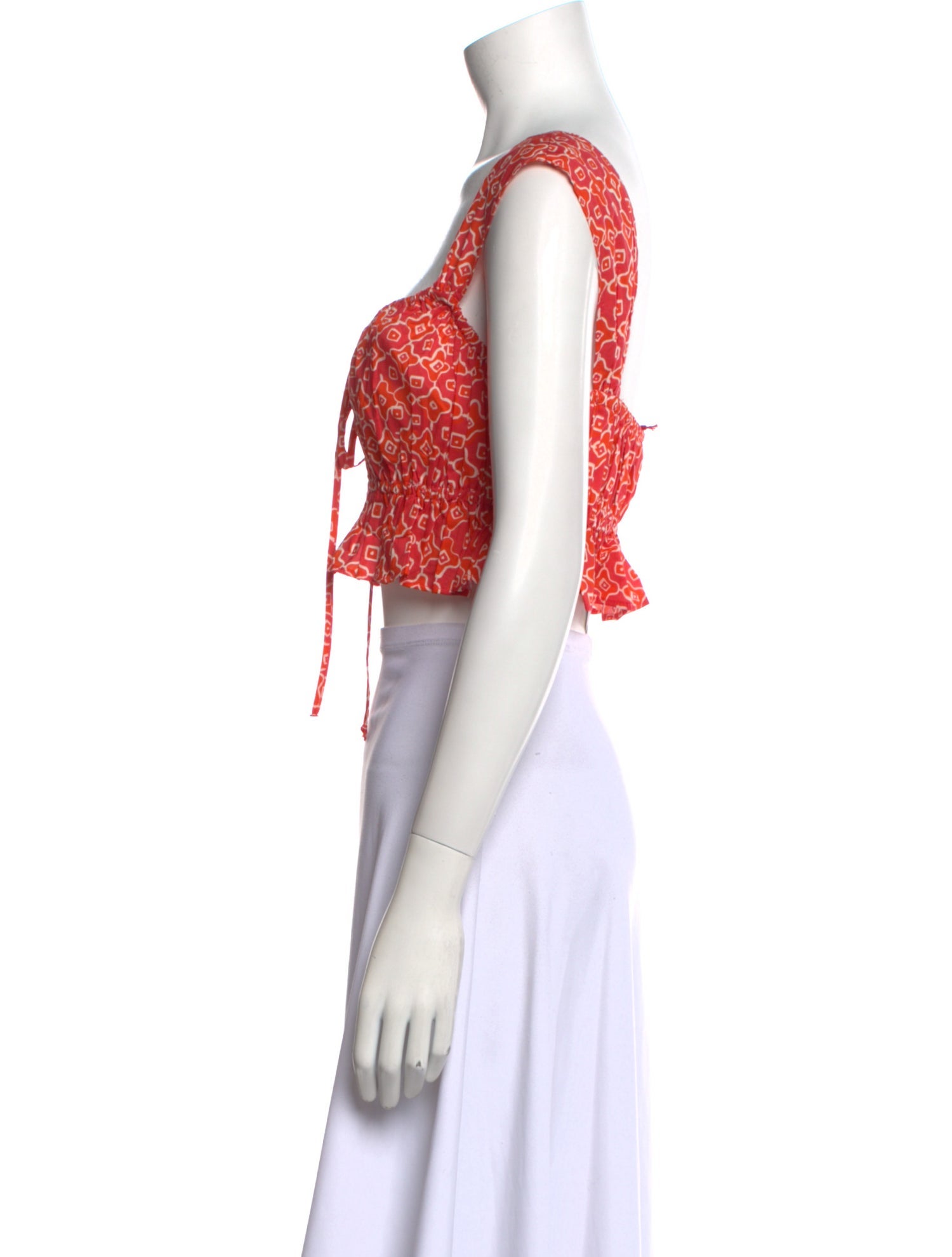 Ciao Lucia Printed Square Neckline Crop Top w/ Tags