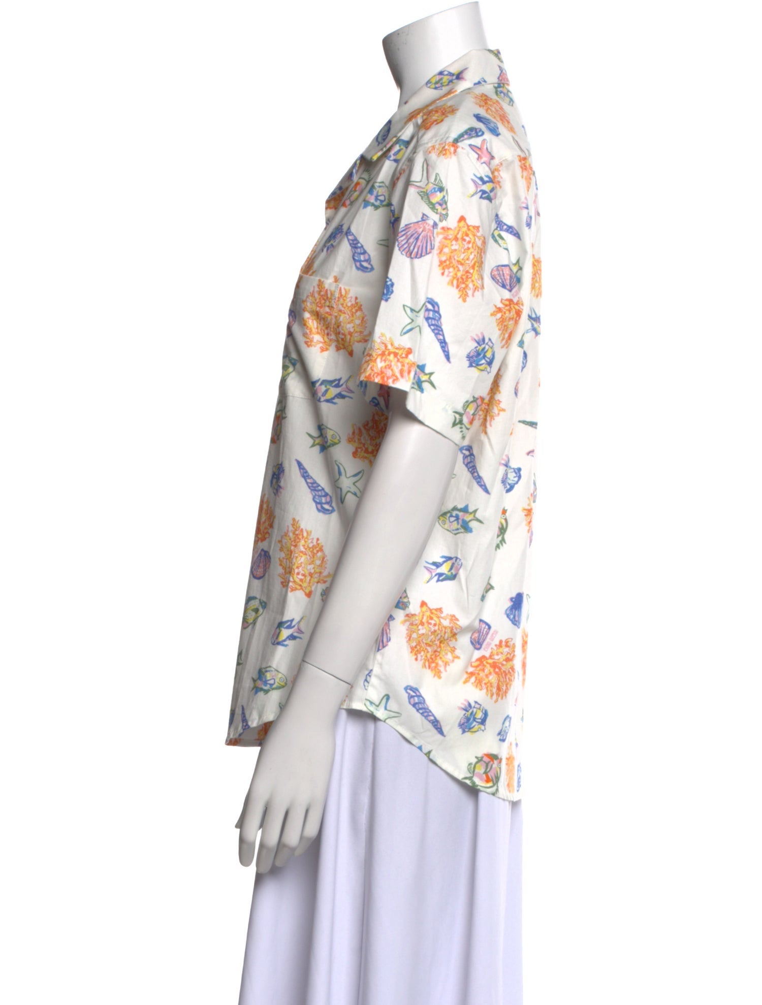 Ciao Lucia Printed Short Sleeve Button-Up Top w/ Tags