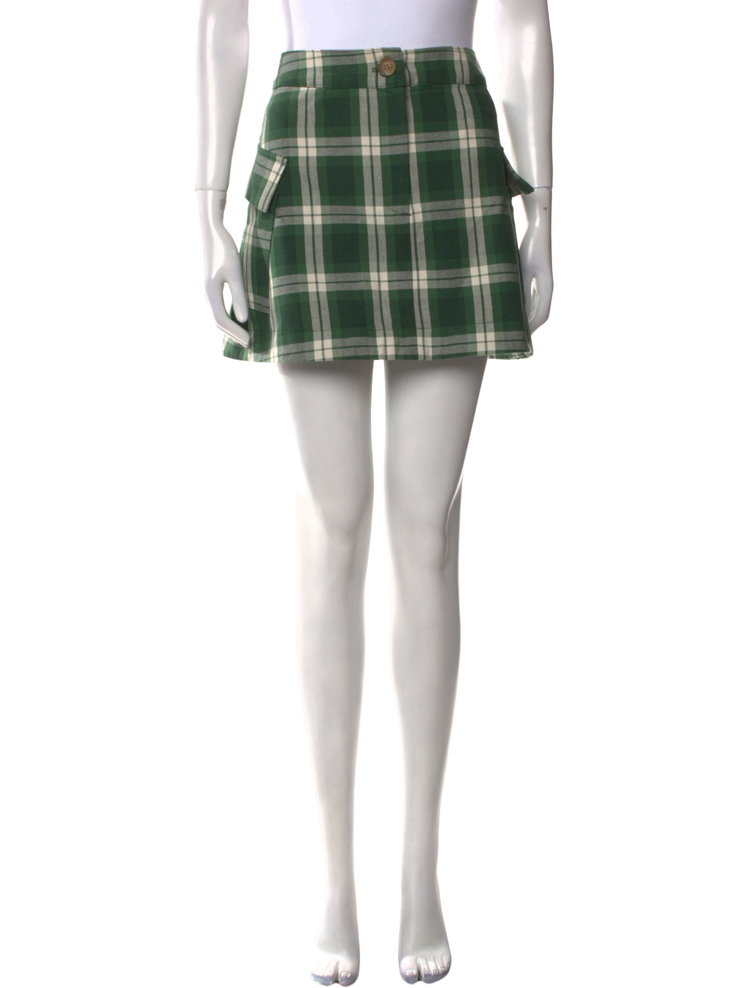 Ciao Lucia Plaid Print Mini Skirt