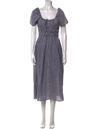 Ciao Lucia Plaid Print Long Dress