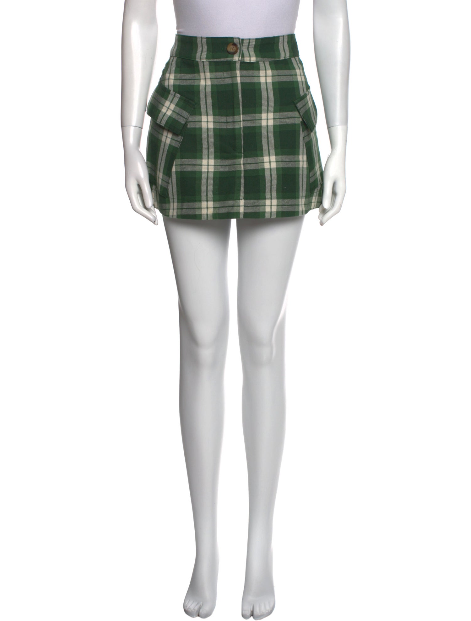Ciao Lucia Plaid Print Mini Skirt