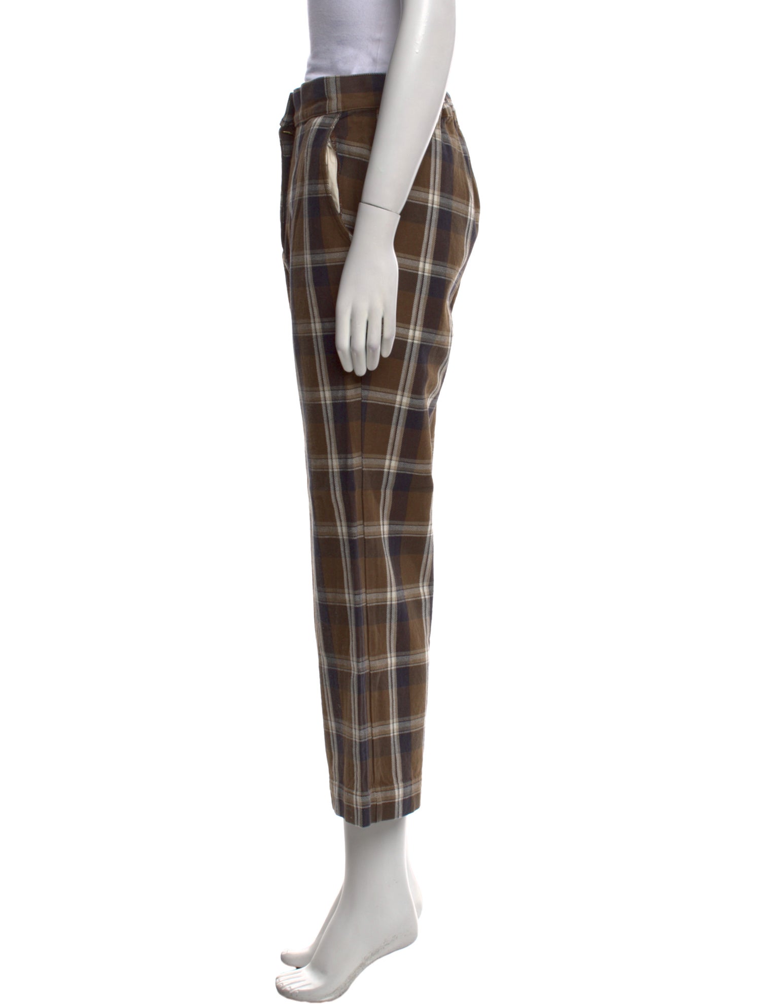 Ciao Lucia Plaid Print Wide Leg Pants
