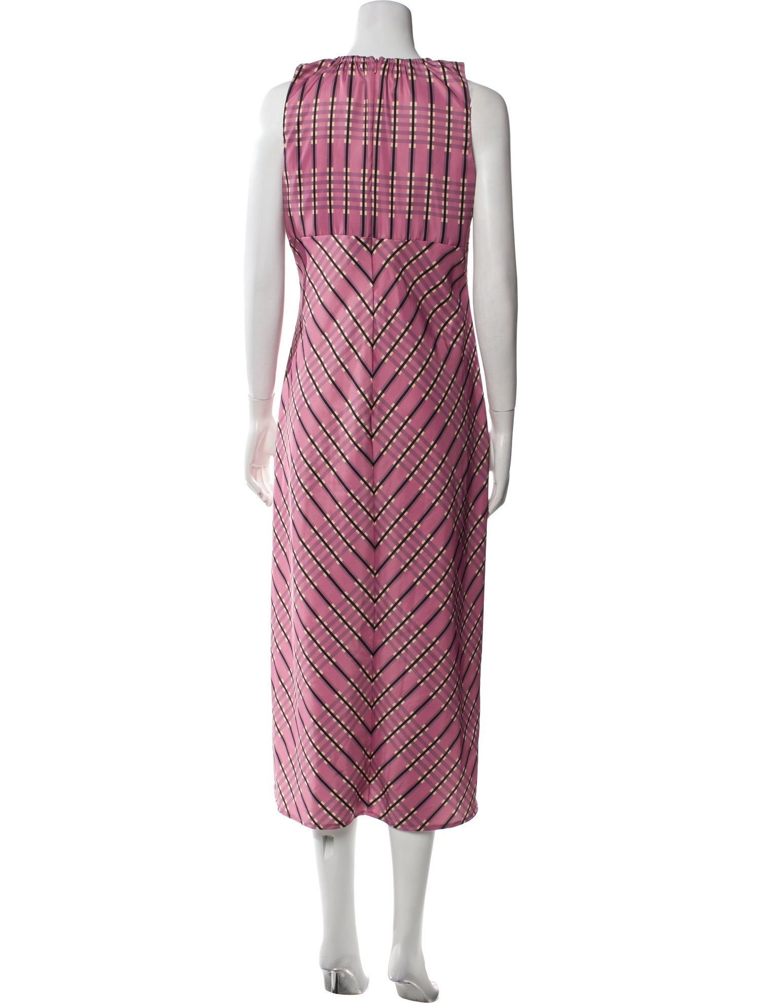 Ciao Lucia Plaid Print Long Dress