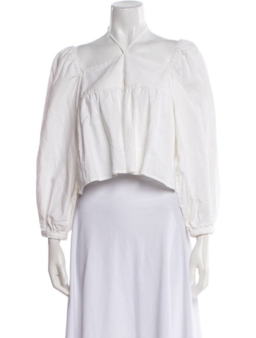 Ciao Lucia V-Neck Three-Quarter Sleeve Crop Top