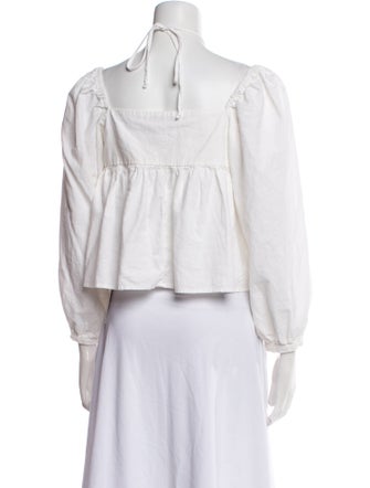 Ciao Lucia V-Neck Three-Quarter Sleeve Crop Top