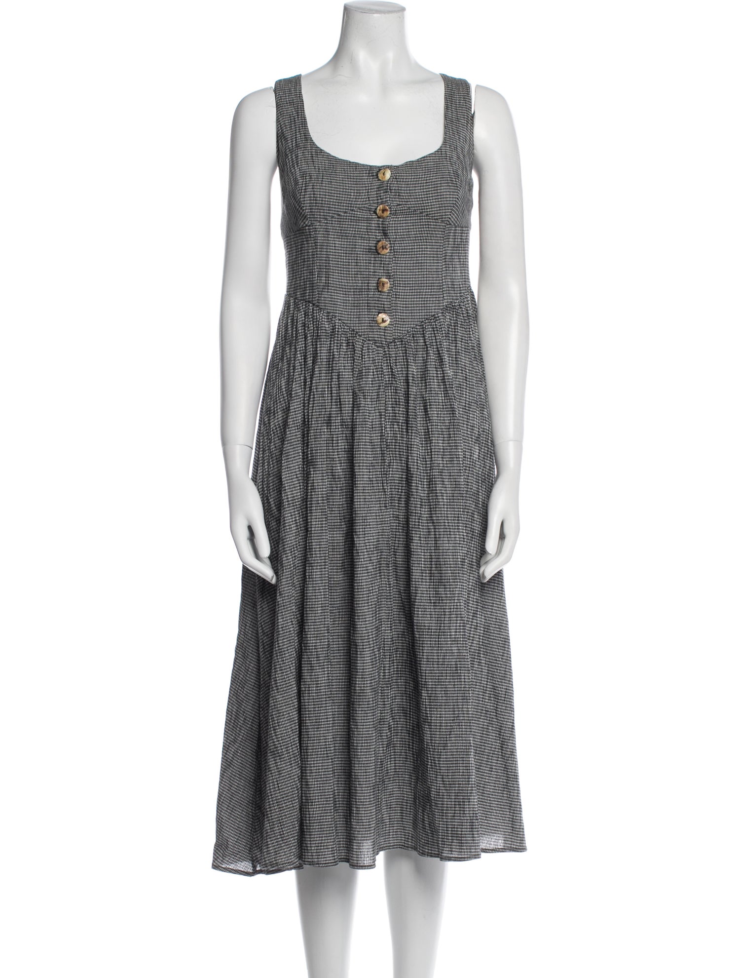 Ciao Lucia Houndstooth Print Midi Length Dress