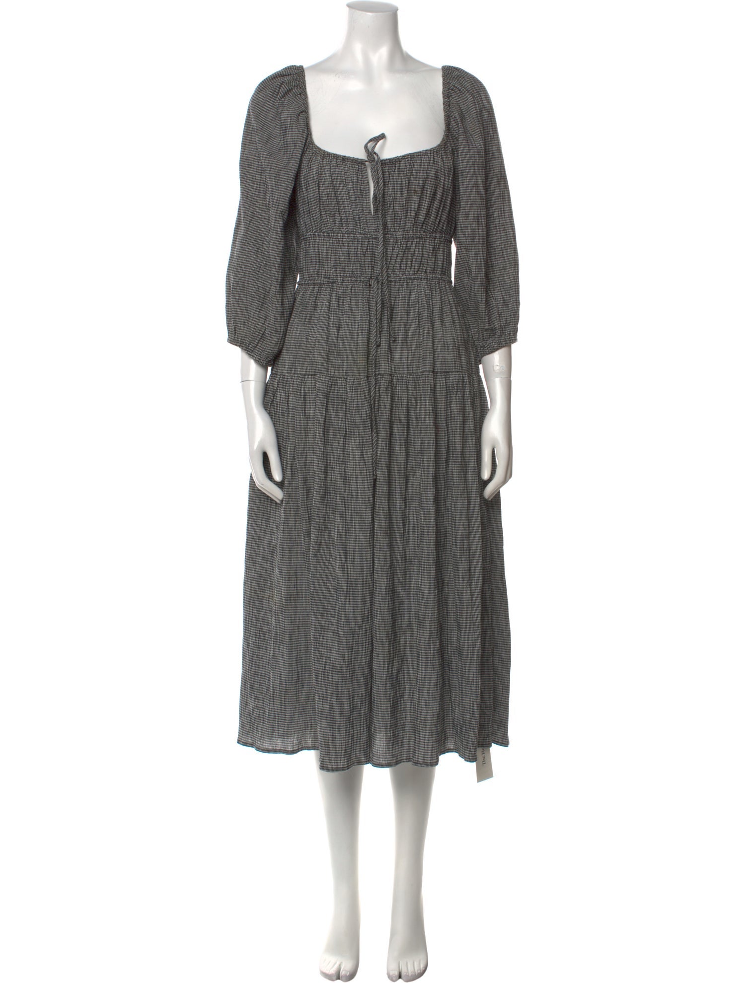 Ciao Lucia Plaid Print Long Dress