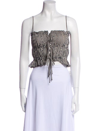 Ciao Lucia Striped Square Neckline Crop Top