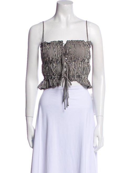 Ciao Lucia Striped Square Neckline Crop Top