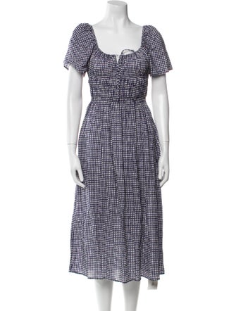 Ciao Lucia Plaid Print Midi Length Dress