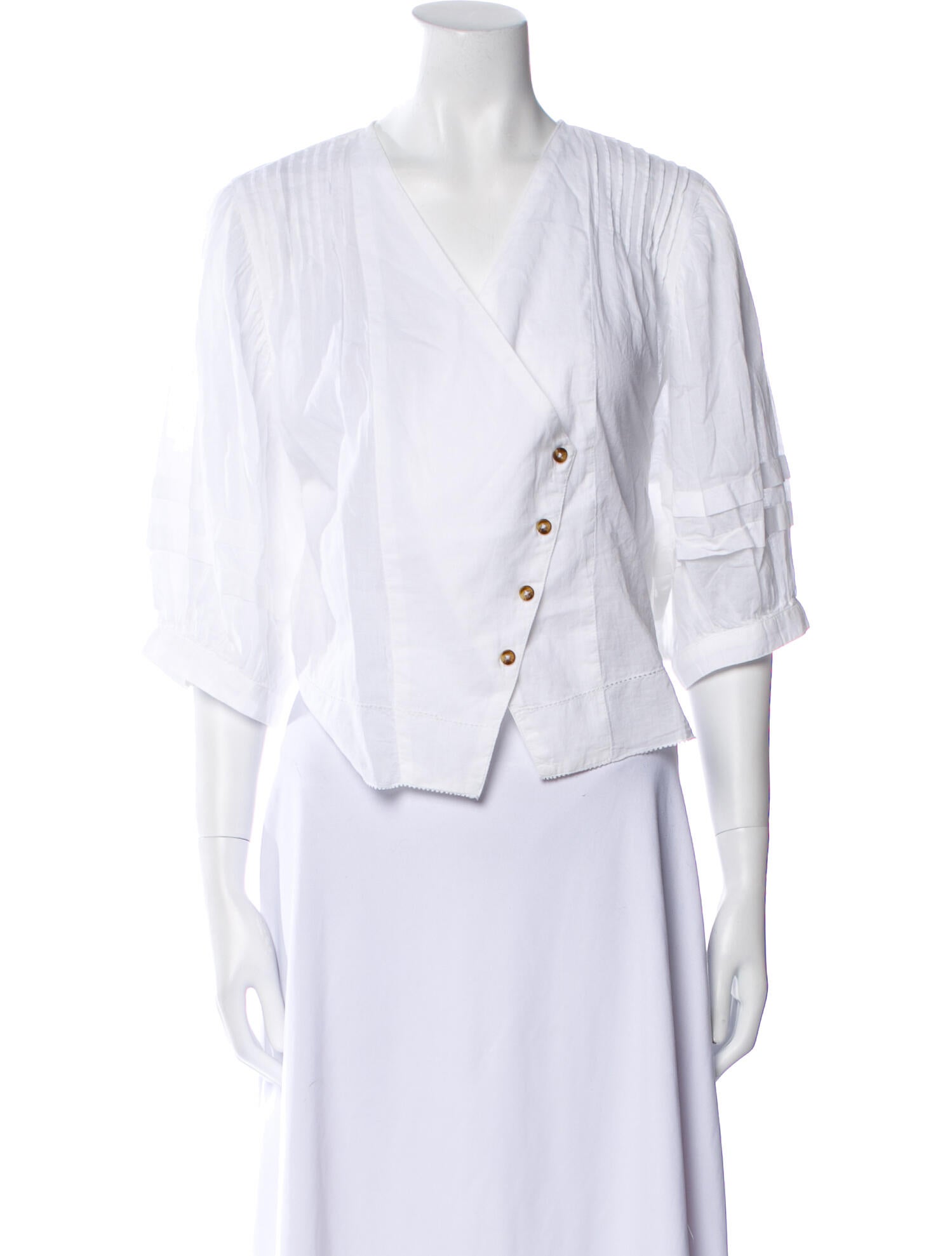 Ciao Lucia V-Neck Three-Quarter Sleeve Crop Top